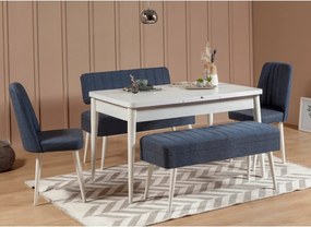 Jedálenský set Vlasta 2 (biela tmavomodrá) (pre 6 osôb)