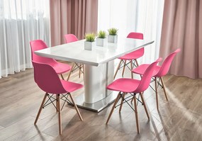 Dekorstudio Dizajnová jedálenská stolička v škandinávskom štýle - ružová