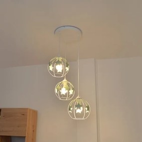 Detský luster na lanku STARS 3xE27/15W/230V zelená/biela