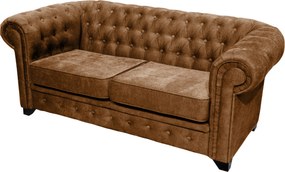 XXXLutz SEDAČKA CHESTERFIELD, drevo, textil, kompozitné drevo, koňaková MID.YOU - Sedačky - 000694009802