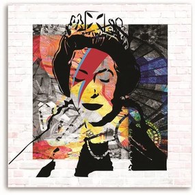 Obraz na plátně Banksy Anglická královna - 30x30 cm