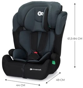 KINDERKRAFT - Autosedačka COMFORT UP i-Size (76-150 cm) tmavošedá