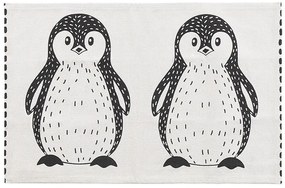 Detský bavlnený koberec s tučniakmi 60 x 90 cm čierna/biela HAJDARABAD Beliani