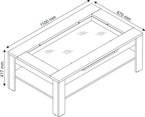 Konferenčný stolík so zásuvkou Roman, dub artisan