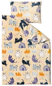 Sada mikroplyšových obliečok PURRSLEEP béžové + obliečka mikroplyš SOFT 90x200 cm biele, jednolôžko