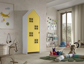Detská šatníkova skriňa v tvare plážového domčeka žltá 57cm