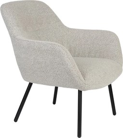 Biele kreslo z textílie buklé Dude – White Label