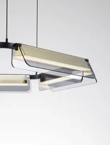 LED stmievateľné čierno-zlaté moderné svietidlo Apnea 103