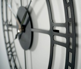 Dekorstudio Kovové hodiny na stenu Vintage retro 80cm - čierne