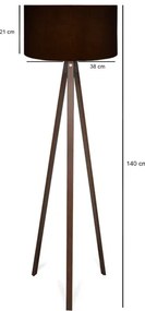 Stojacia lampa AYD 1xE27/40W/230V čierna/hnedá