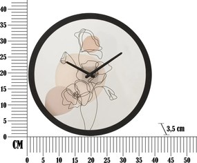 Nástenné hodiny Kvet B 40 cm čierne