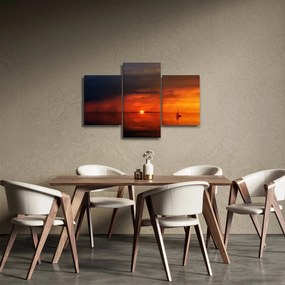 Obraz západu slnka s plachetnicou (90x60 cm)