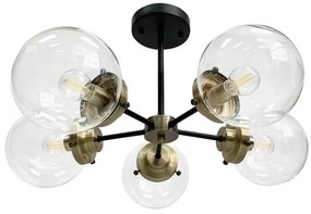 Candellux Čierno-patinové stropné svietidlo Lens pre žiarovku 5x E14 35-01306