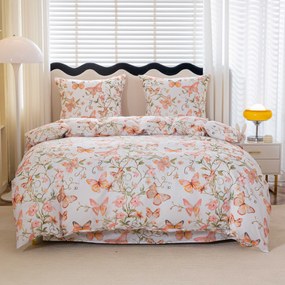 Obliečky z mikrovlákna ORANGE BUTTERFLY biele Rozmer obliečky: 70 x 80 cm | 140 x 200 cm