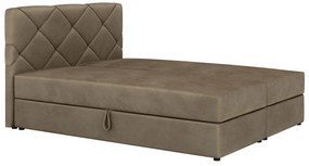 Manželská posteľ Boxspring 180x200 cm Karum Comfort (svetlohnedá) (s roštom a matracom). Vlastná spoľahlivá doprava až k Vám domov. 1056044