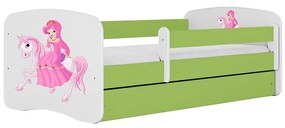 Detská Posteľ. Babydreams+Sz+M Zelená 80x180 1 Princezn