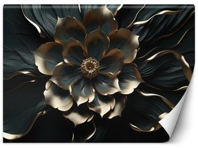 Gario Fototapeta Zlatý kvet v luxusnom štýle Materiál: Vliesová, Rozmery: 200 x 140 cm