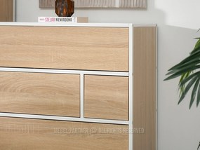 Komoda Soren Kom (sonoma + biela). Akcia -18%. Vlastná spoľahlivá doprava až k Vám domov. 1110776