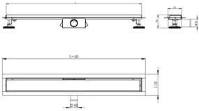 Sprchový žľab MAXMAX GRID BLACK - čierny