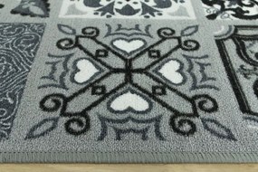 Protišmykový behúň Patchwork - sivý