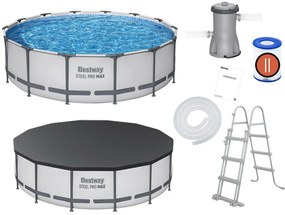 Rámový záhradný  bazén Bestway STEEL-PRO MAX™ s rozmermi 427 x 107 cm  11 v 1 56950