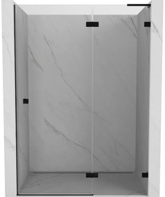 Mexen, Mexen Lunar L pravé otočné sprchové dvere 140 cm, transparentné, čierne - 834L-140-000-70-00-P