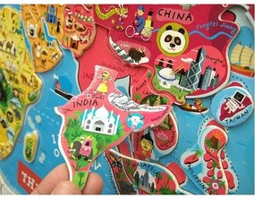 Janod - Magnetická mapa sveta angličtina