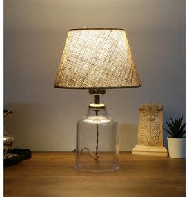 Stolní lampa Glastor krémová