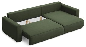 Khaki rozkladacia/s úložným priestorom rohová pohovka (pravý roh/s leňoškou) Kapua – Makamii