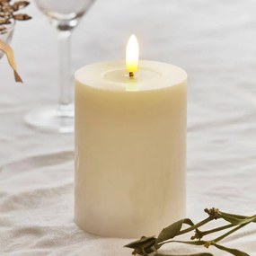 SIRIUS LED vosková sviečka Sille Ivory, 10 cm, biela, d. 7,5 cm