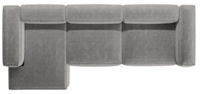 Svetlosivá menčestrová rohová pohovka (ľavý roh/s leňoškou) Bergamo – Cosmopolitan Design