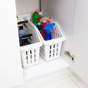 VILDE Úložný box, s kolieskami, atypicky úzky, biely, Vila, 13l, 46 x 18 x 26 cm