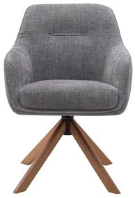 Otočná jedálenská stolička Avola – sivá, drevené nohy (53250003)