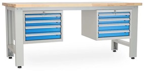 Dielenský stôl Solid OAK-44, 210 cm, 2 závesné boxy, dub