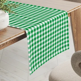 Biante Bavlnený behúň na stôl Sandra SA-058 Zeleno-biele kocky 20x140 cm