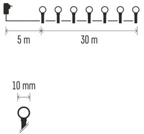 LED Vianočná svetelná reťaz 300xLED/8 funkcií 35m IP44 teplá biela