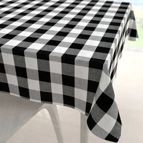 Biante Bavlnený štvorcový obrus Olivia OL-004 Čierno-biela kocka veľká 100x100 cm