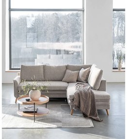 Béžová rozkladacia rohová pohovka (pravý roh) Charming Charlie – Miuform