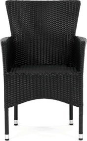 Autronic BONTEC Záhradná stolička, kov, polyratan, čierna, AZC-S2117 BK Farba: Čierna