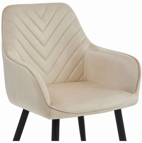 Jedálenská stolička NANA zamatová, béžová (čierne nohy)