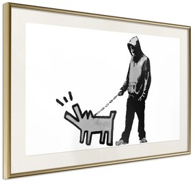 Artgeist Plagát - Dog Art [Poster] Veľkosť: 45x30, Verzia: Zlatý rám