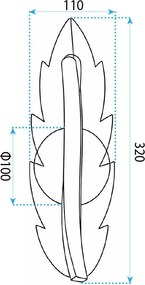 Toolight Rea, NÁSTENNÉ LED SVIETIDLO G182-W GOLD, OSW-07814
