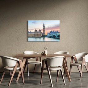 Obraz - Londýn v pastelových farbách (90x60 cm)