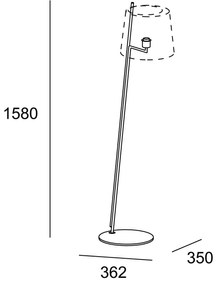 LEDS-C4 Clip stojaca lampa 158 cm tienidlo biela