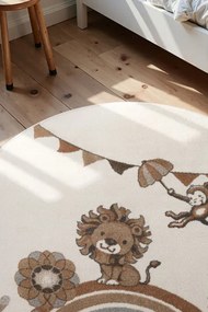 Koberec Villeroy & Boch BOHO KIDS Roar like a Lion krémový kruh