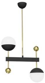 Jupiter 1986 - Luster na tyči DEGO 2xG9/10W/230V čierna/zlatá