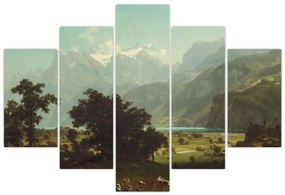 Obraz - Albert Bierstadt, Lake Lucerne, reprodukcia (150x105 cm)