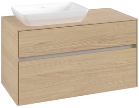 VILLEROY &amp; BOCH Collaro závesná skrinka pod umývadlo na dosku (umývadlo vľavo), 2 zásuvky, 1000 x 500 x 548 mm, Nordic Oak, C11000VJ