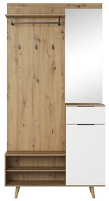 Předsíňová stěna Nordic B 100 cm dub Artisan/bílá
