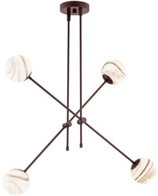 Argon 1842 - Luster na tyči ABSOS 4xE14/7W/230V alabaster hnedá